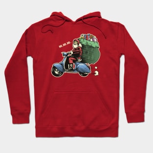 Vintage Santa Claus Riding a Scooter Hoodie